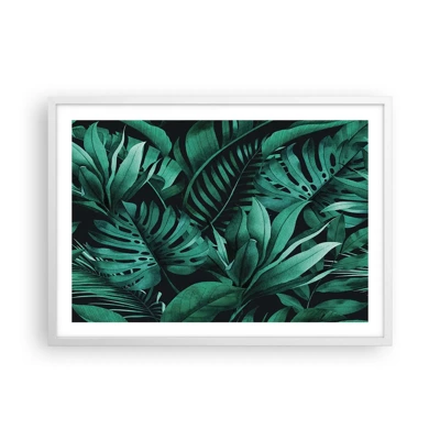 Poster in white frmae - Depth of Tropical Green - 70x50 cm