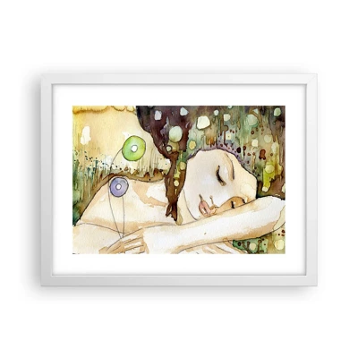 Poster in white frmae - Emerald and Violet Dream - 40x30 cm