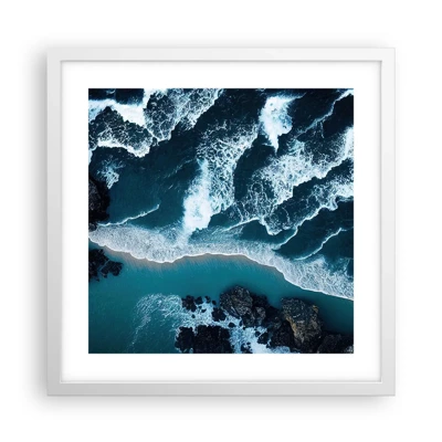 Poster in white frmae - Envelopped by Waves - 40x40 cm