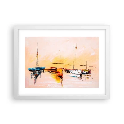 Poster in white frmae - Evening at the Harbour - 40x30 cm