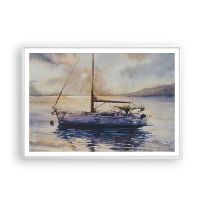 Poster in white frmae - Evening in Harbour - 100x70 cm