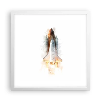 Poster in white frmae - Explorers Get Ready - 40x40 cm