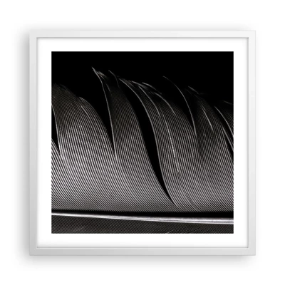 Poster in white frmae - Feather - Wonderful Constract - 50x50 cm