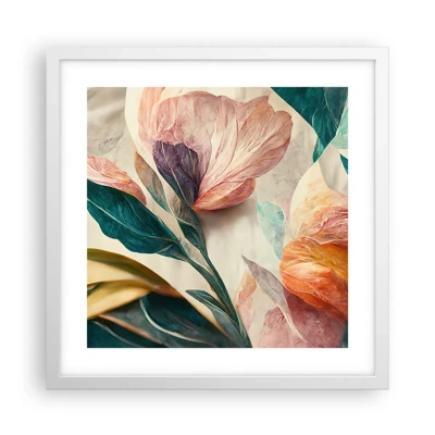 Poster in white frmae - Flowers of Southern Islands - 40x40 cm