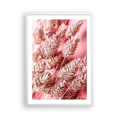 Poster in white frmae - Flowery Cascade in Pink - 50x70 cm