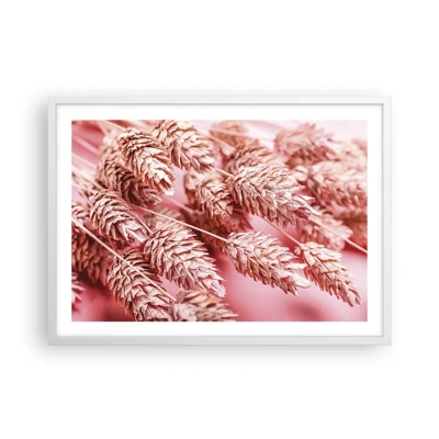 Poster in white frmae - Flowery Cascade in Pink - 70x50 cm