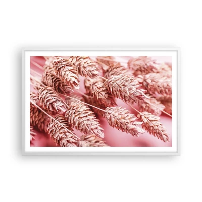 Poster in white frmae - Flowery Cascade in Pink - 91x61 cm