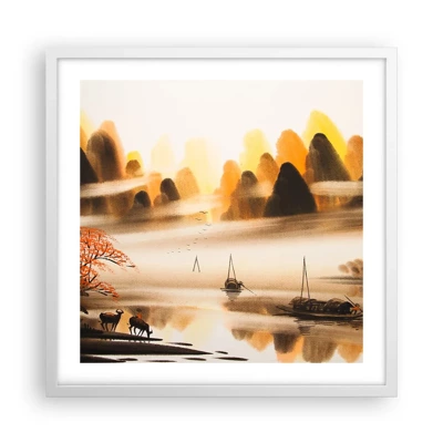 Poster in white frmae - Further than Far East - 50x50 cm