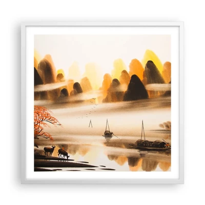 Poster in white frmae - Further than Far East - 60x60 cm