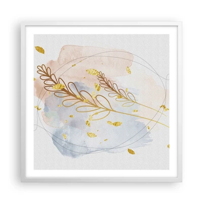 Poster in white frmae - Golden Blast - 60x60 cm