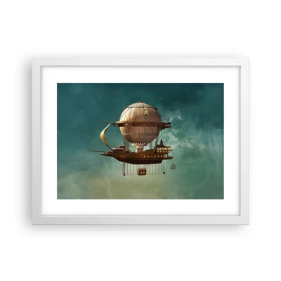 Poster in white frmae - Greetings from Jules Verne - 40x30 cm