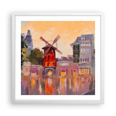 Poster in white frmae - Icons of Paris - Moulin Rouge - 50x50 cm