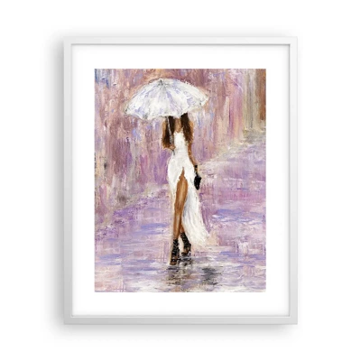 Poster in white frmae - In Liliac Rain - 40x50 cm