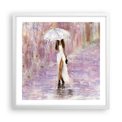 Poster in white frmae - In Liliac Rain - 50x50 cm