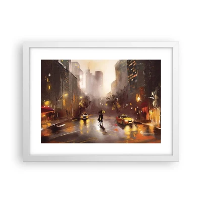 Poster in white frmae - In New York Lights - 40x30 cm