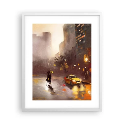 Poster in white frmae - In New York Lights - 40x50 cm