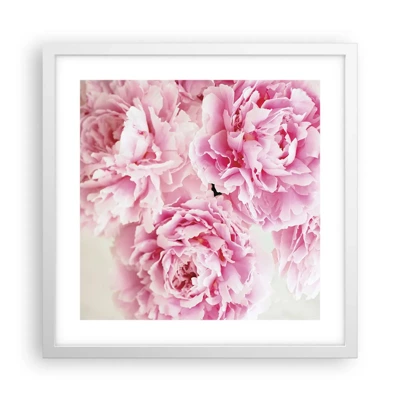 Poster in white frmae - In Pink  Splendour - 40x40 cm