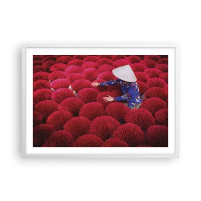 Poster in white frmae - In the Rice Field  - 70x50 cm