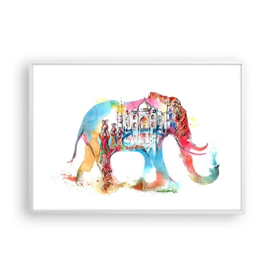 Poster in white frmae - India - Atmosphere of Love - 100x70 cm