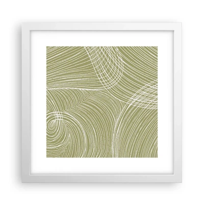 Poster in white frmae - Intricate Abstract in White - 30x30 cm