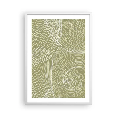 Poster in white frmae - Intricate Abstract in White - 50x70 cm