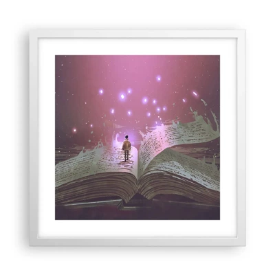 Poster in white frmae - Invitation to Another World -Read It! - 40x40 cm