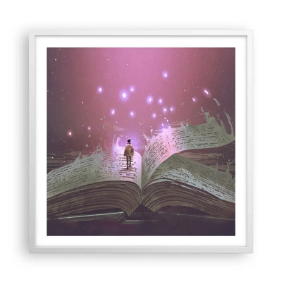 Poster in white frmae - Invitation to Another World -Read It! - 60x60 cm