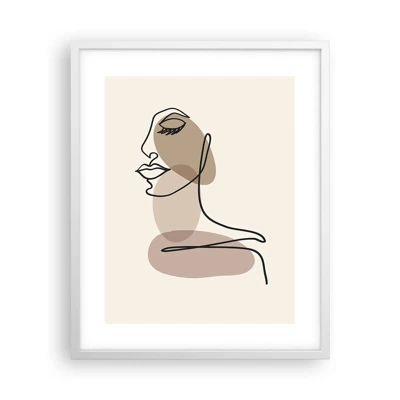Poster in white frmae - Listening to Herself - 40x50 cm