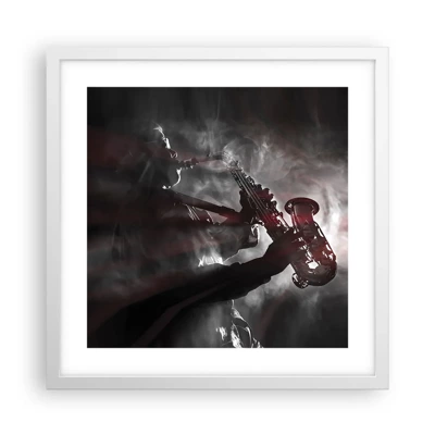 Poster in white frmae - Lost in the Fog of Jazz - 40x40 cm