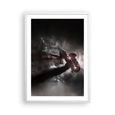 Poster in white frmae - Lost in the Fog of Jazz - 50x70 cm