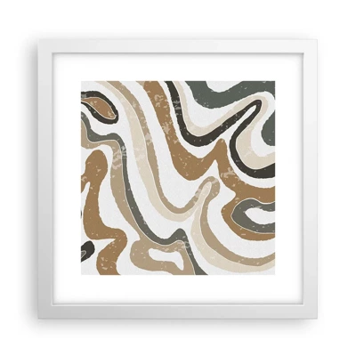 Poster in white frmae - Meanders of Earth Colours - 30x30 cm