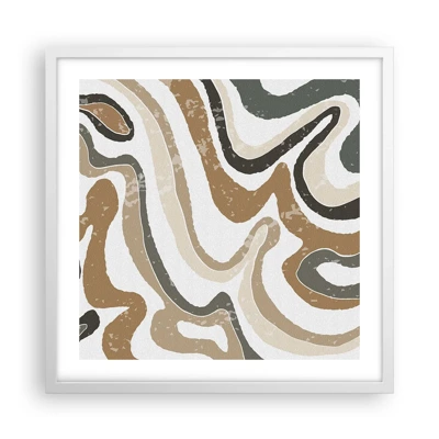 Poster in white frmae - Meanders of Earth Colours - 50x50 cm