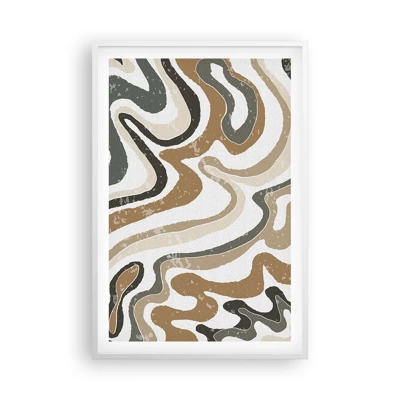 Poster in white frmae - Meanders of Earth Colours - 61x91 cm