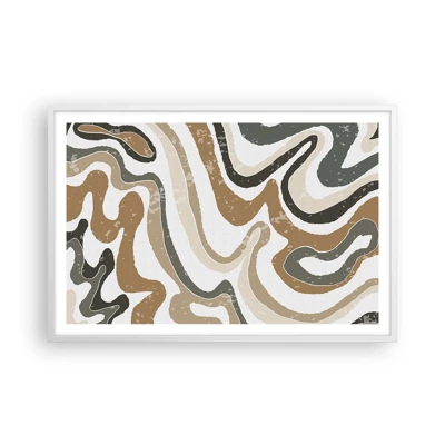 Poster in white frmae - Meanders of Earth Colours - 91x61 cm