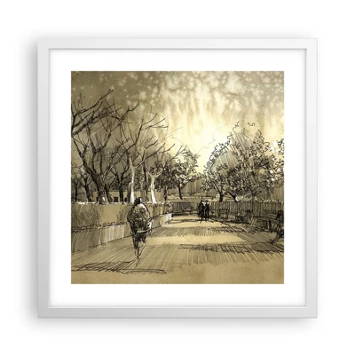 Poster in white frmae - Moment Stopped with a Feather - 40x40 cm