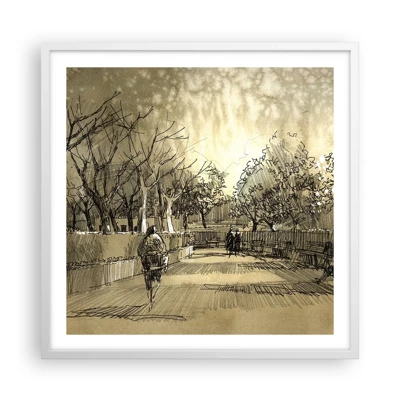 Poster in white frmae - Moment Stopped with a Feather - 60x60 cm