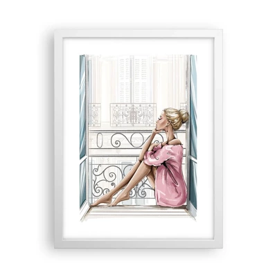 Poster in white frmae - Morning in Paris - 30x40 cm