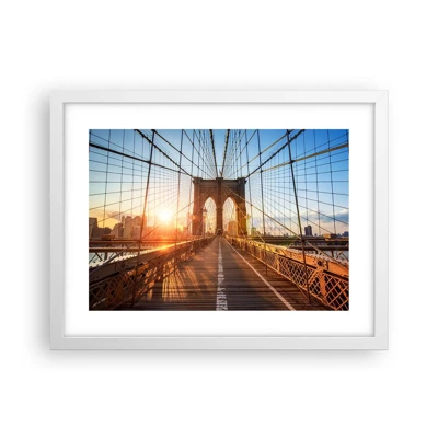 Poster in white frmae - On a Golden Bridge - 40x30 cm