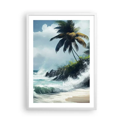 Poster in white frmae - On a Tropical Shore - 50x70 cm