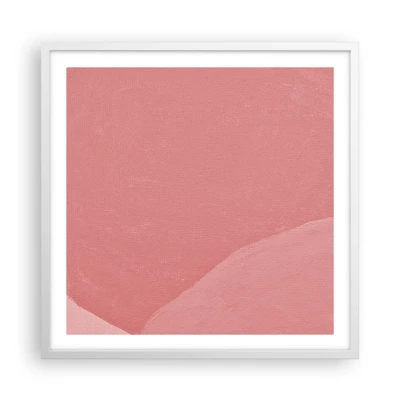 Poster in white frmae - Organic Composition In Pink - 60x60 cm