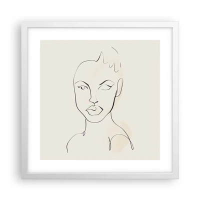 Poster in white frmae - Outline of Sensuality - 40x40 cm