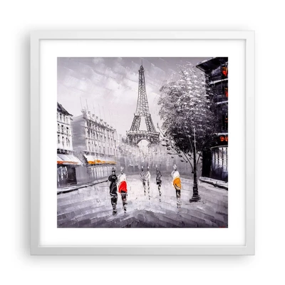 Poster in white frmae - Parisian Walk - 40x40 cm