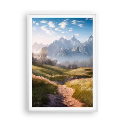 Poster in white frmae - Quiet Valley - 70x100 cm