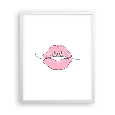 Poster in white frmae - Ready for a Kiss? - 40x50 cm