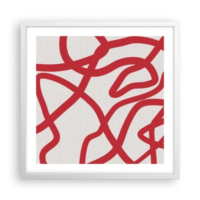 Poster in white frmae - Red on White - 50x50 cm