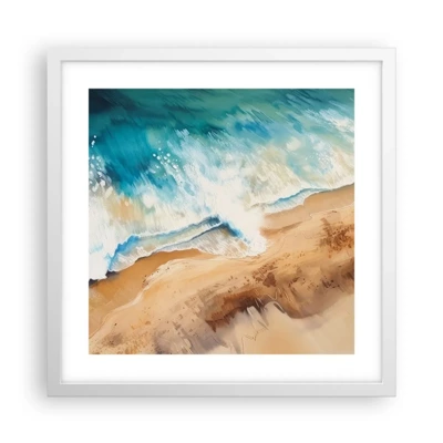 Poster in white frmae - Returning Wave - 40x40 cm