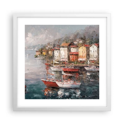 Poster in white frmae - Romantic Marina - 40x40 cm