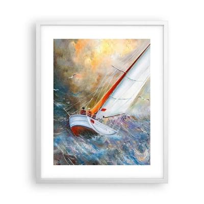 Poster in white frmae - Running on the Waves - 40x50 cm