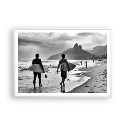 Poster in white frmae - Samba for One Wave - 100x70 cm