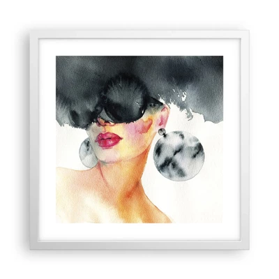 Poster in white frmae - Secret of Elegance - 40x40 cm